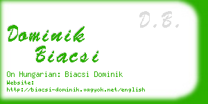 dominik biacsi business card